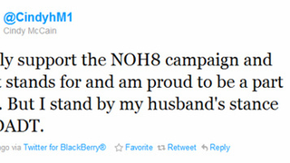 Cindy McCain (Sort of?) Backtracking on Her DADT Stance